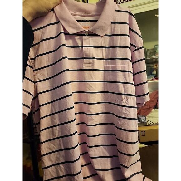 St John's Bay Polo Mens 2XL Performance Striped Short Sleeve NWT Quick Dry A31 - Picture 1 of 6